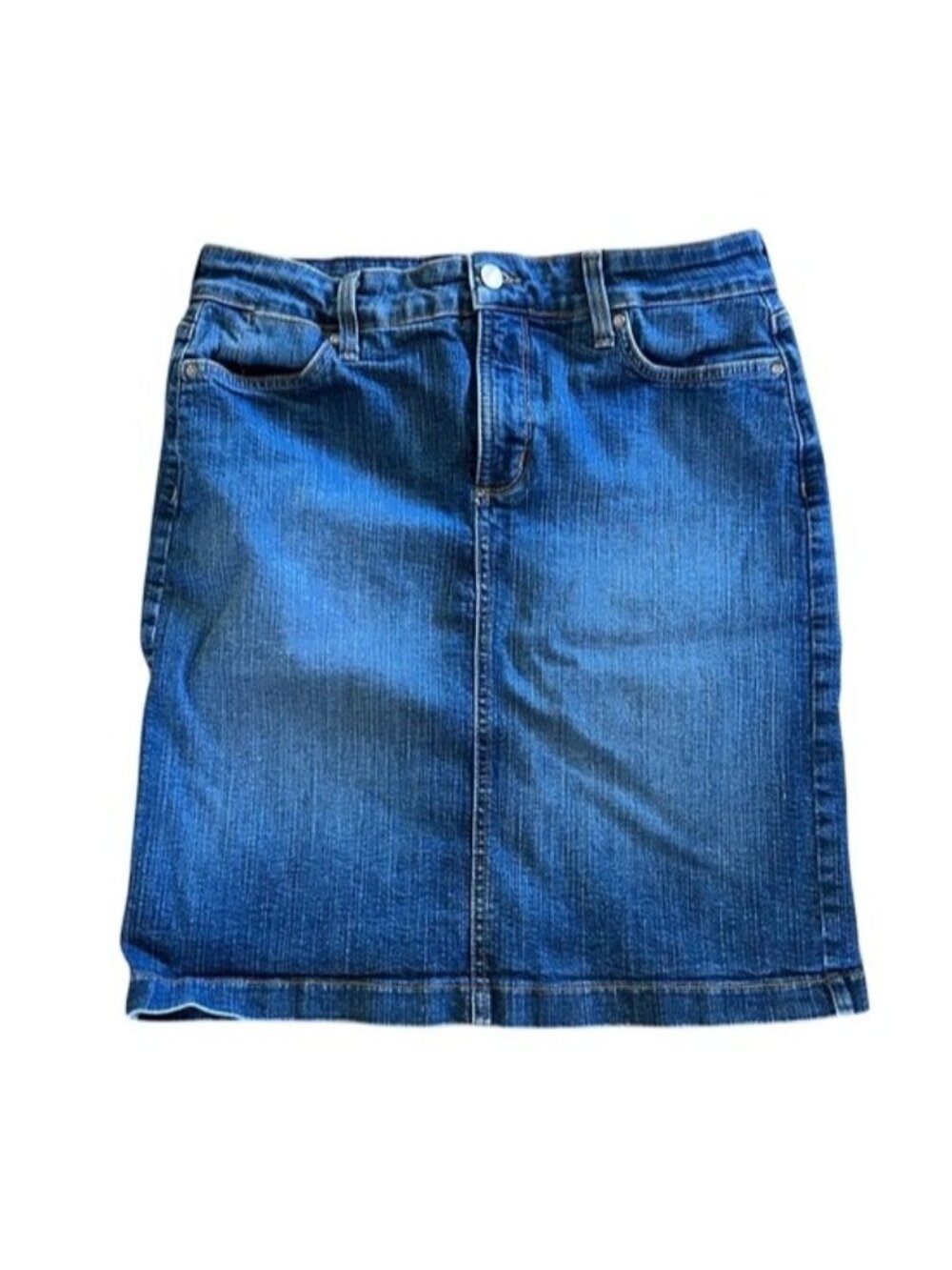 NYDJ Classic Blue Denim Jean Skirt Women Sz 8P Versatile Casual